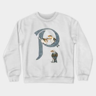 Avian Alphabet P - Snow bunting Crewneck Sweatshirt